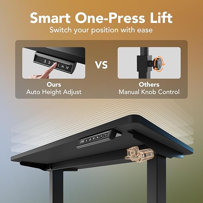 HUANUO 55 x 28 inch Electric Standing Desk Adjustable Height, 4 Memory Height - Image 5