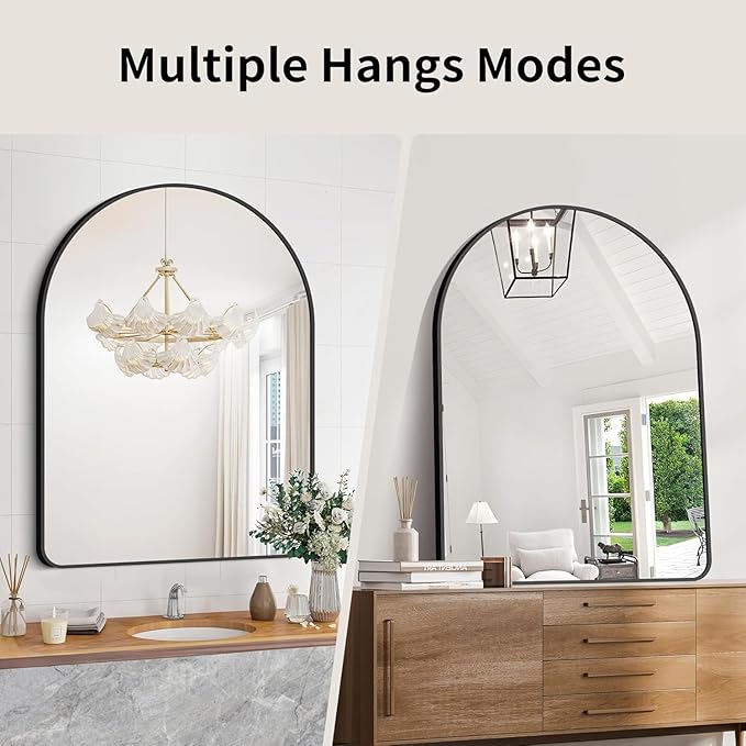 Arched Bathroom Mirror, Wall Mounted Mirror, Living Room, Hanging or Leaning - Image 7