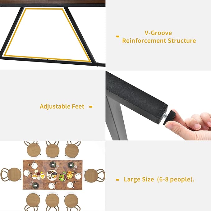 DWVO 70.8" Large Dining Room Table - Image 4