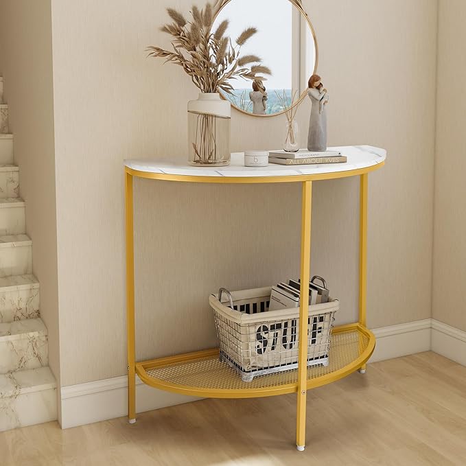 Entry Table Narrow Livingroom Furniture: 2 Tier Modern Console Table by PARADMAS