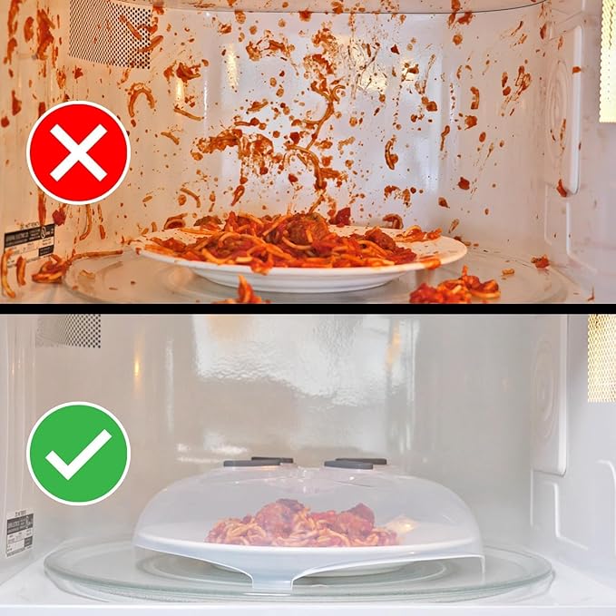 Magnetic Splatter Cover, 12-Inch Clear BPA-Free Food Lid, Vented Plate Guard - Image 5