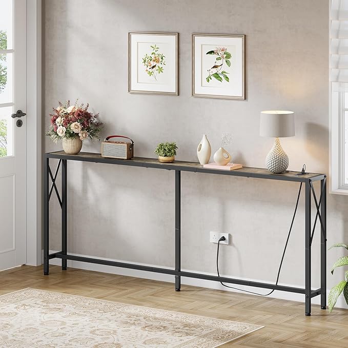 70" Sofa Tables Narrow Long, Behind Couch Table - Image 2