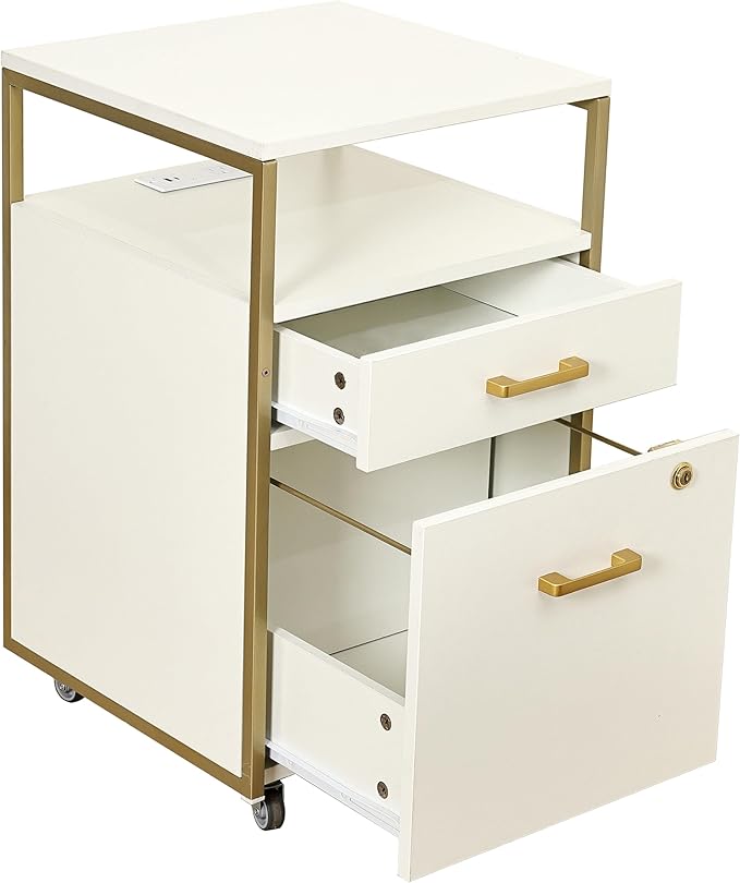 Modern 2-Drawer Rolling File Cabinet - Image 5