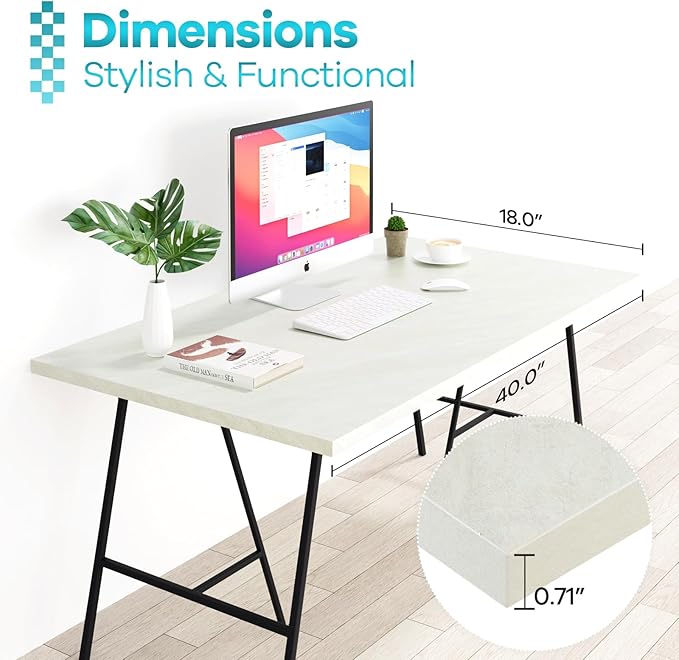 Kaboon Universal Tabletop 40"x18", Solid One-Piece Melamine Table Top, Floating - Image 3
