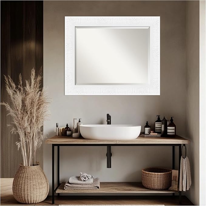 Amanti Art White Bathroom Mirror - Image 7