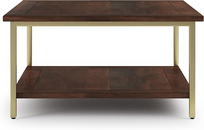 SIMPLIHOME Skyler SOLID MANGO WOOD and Metal 34 inch Wide Square Industrial - Image 4
