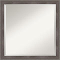 Amanti Art Grey Wall Mirror 23x23 Pinstripe Lead Grey Square Bathroom Mirror by AmantiArt