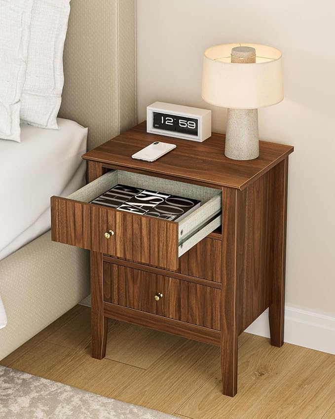 Night Stand, Fluted Nightstand Bedside Tall Farmhouse Nightstand - Image 6