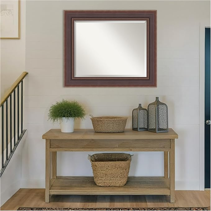 Amanti Art Brown Wall Mirror 30x36 Moab Brown Bronze Rectangle Bathroom Mirror - Image 5