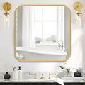 Gold Bathroom Mirror for Wall 36" x 36" Square Bathroom Vanity Mirror Farmhouse by FerytangeHome