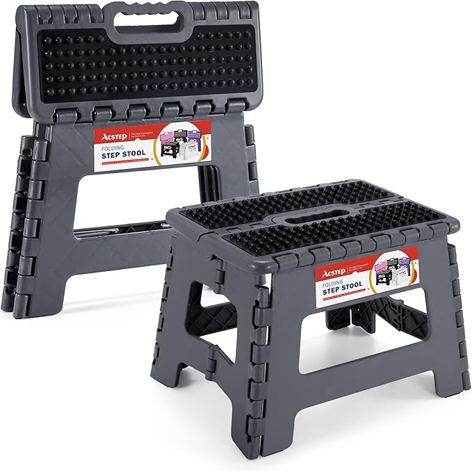 ACSTEP Folding Step Stool 9 inch Height Non-Slip Plastic Step Stools by ACSTEP