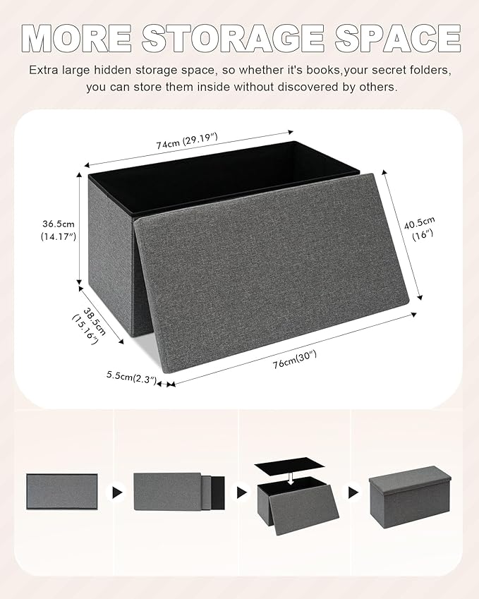 B FSOBEIIALEO Storage Ottoman - Image 3