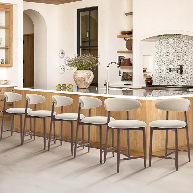 COLAMY Counter Height Bar Stools Set of 6, Kitchen Bar Stools by COLAMYINC