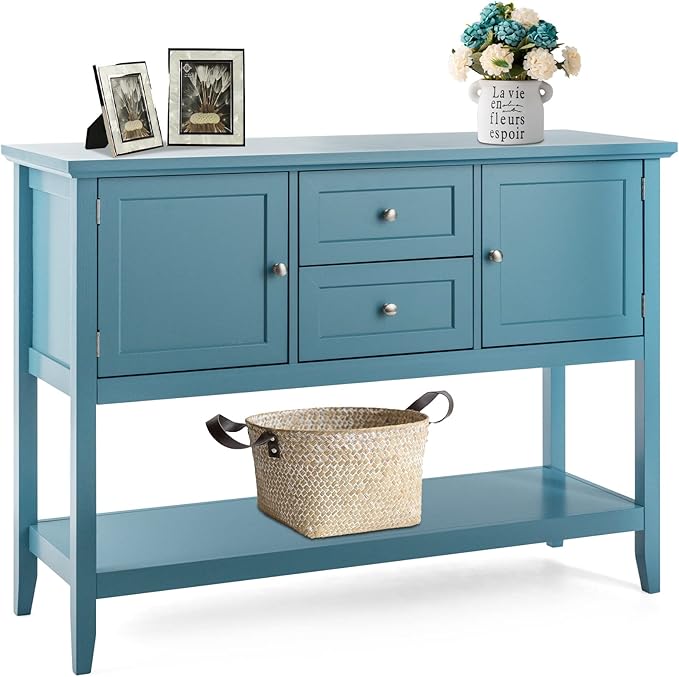 COSTWAY Buffet Sideboard, with 2 Wood Storage Drawers & Open Shelf, Console by COSTWAY