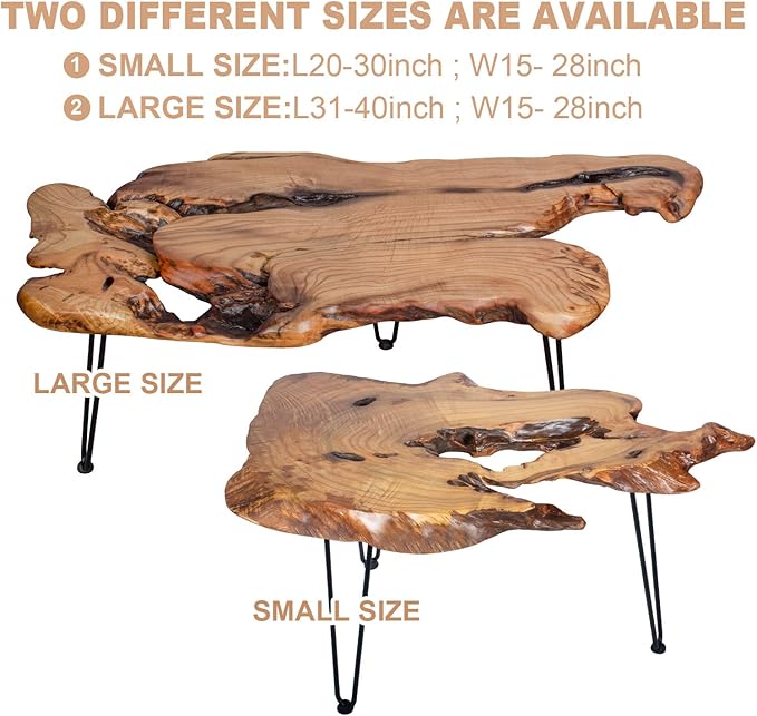 Live Edge Coffee Table, Natural Living Room Coffee Table - Image 2
