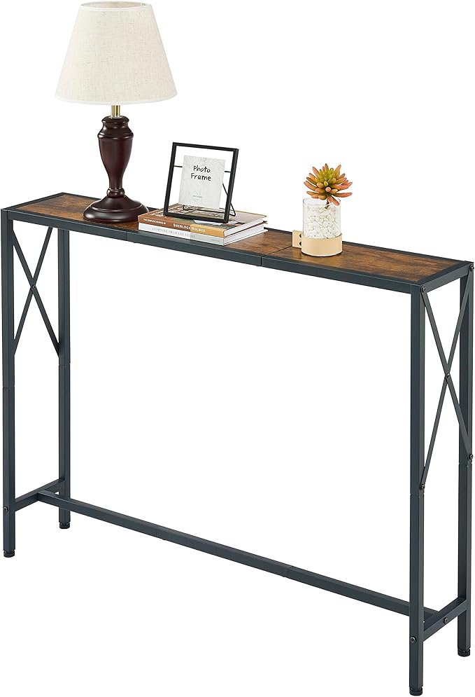 41.7" Console Table Behind Couch, Industrial Narrow Sofa Table by Gewudraw