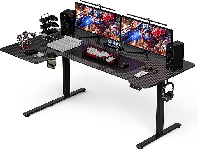 71 Inch L Shaped Standing Desk Adjustable Height, Gaming Electric Corner by Acrolix