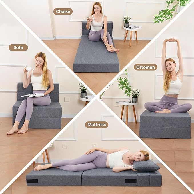 Folding Sofa Bed, Convertible Futon Sofa Bed - Image 3