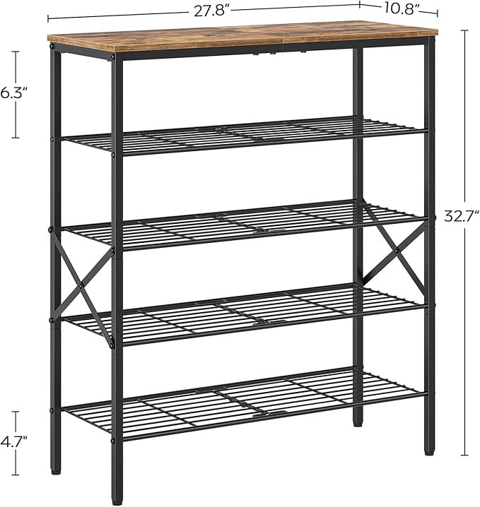 5-Tier Shoe Rack, Shoe Storage for Entryway and Closet, Free Standing Shoe - Image 3