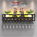 Pengfei LED Wine Rack Wall Mounted, Industrial Metal Wall Wine Shelf & Glass by PENGFEI