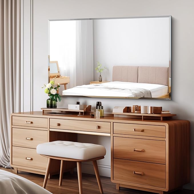 Beveled Bathroom Mirror, 30x48 Inch Large Frameless Mirrors - Image 6