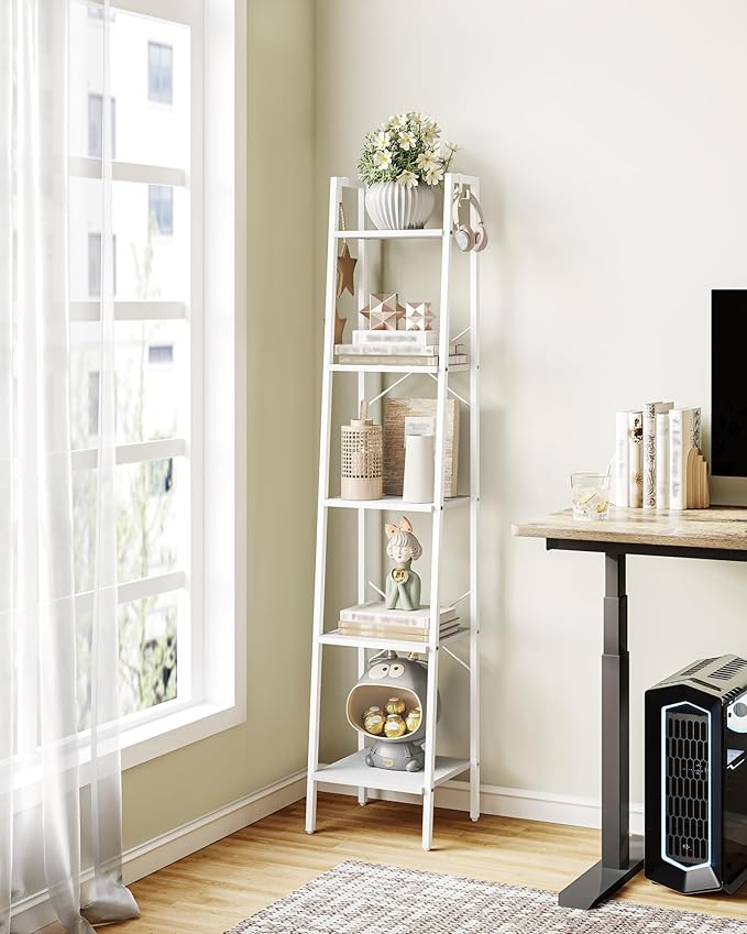 Ladder Shelf, Bookshelf Bookcase, Freestanding Corner Storage Shelve - Image 8