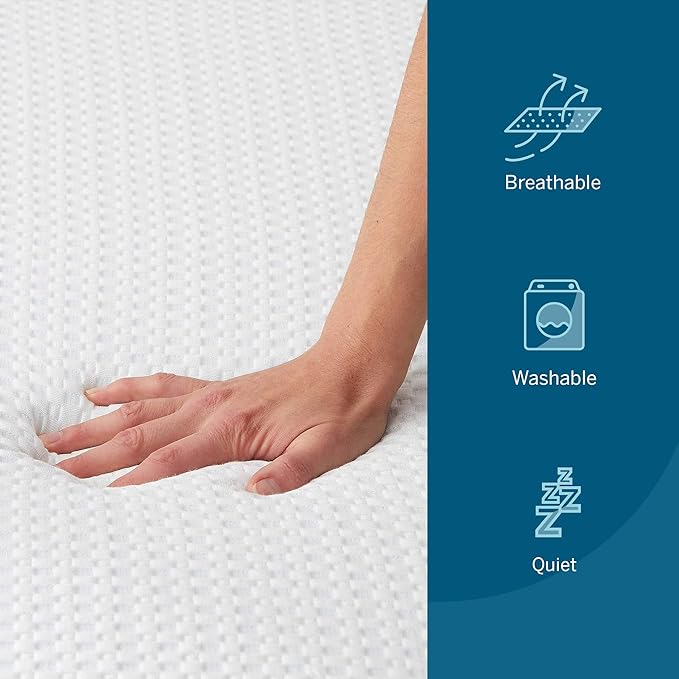 Lucid 4 Inch Bamboo Charcoal Topper and Lucid Zippered Enclosure Mattress - Image 4