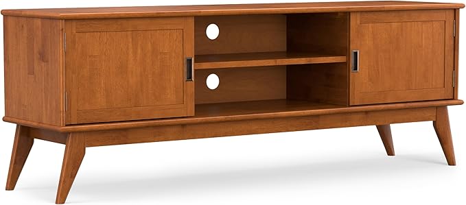 SIMPLIHOME Draper Solid Hardwood 72 inch Wide Mid Century Modern TV Media Stand by SimpliHome