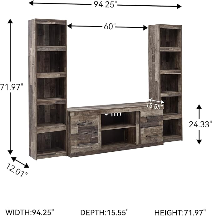 Signature Design by Ashley Derekson Farmhouse 3-Piece Entertainment Center - Image 7