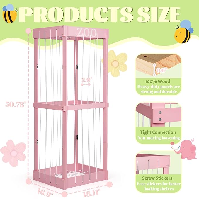 Trycooling Stuffed Animal Zoo Stuffed Animal Storage Wood Plushie Storage - Image 2