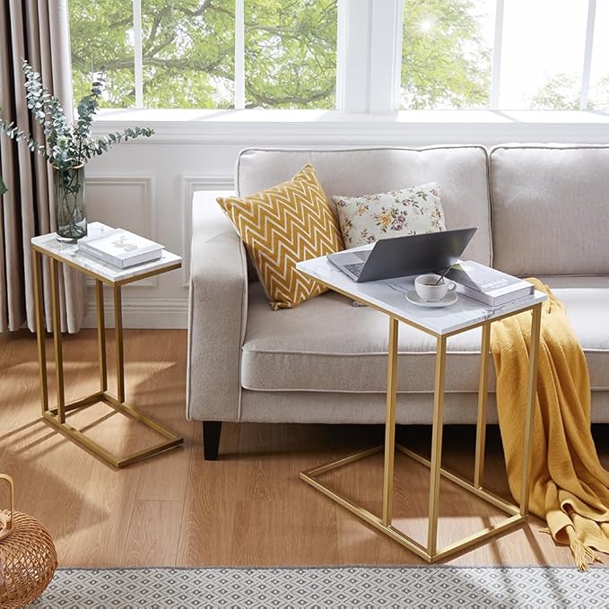 Large Size C Shaped Side Table End Table - Image 2