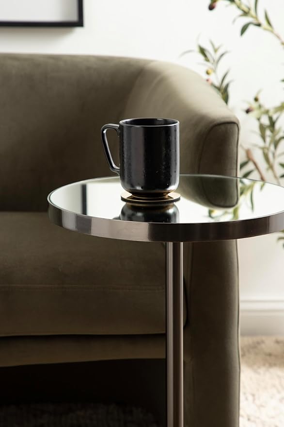 Kate and Laurel Tira Elegant Round Mirrored Side Table, Modern Circle End Table - Image 6