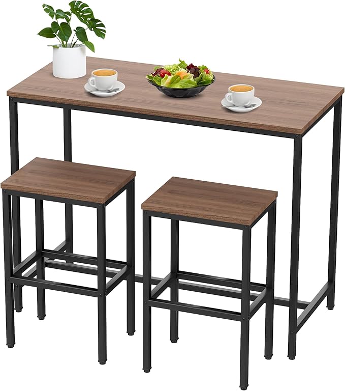 Aklaus Bar Table and Chairs Set 44" Dining Table Set Pub Bar Table by AKLAUSHomeFurniture