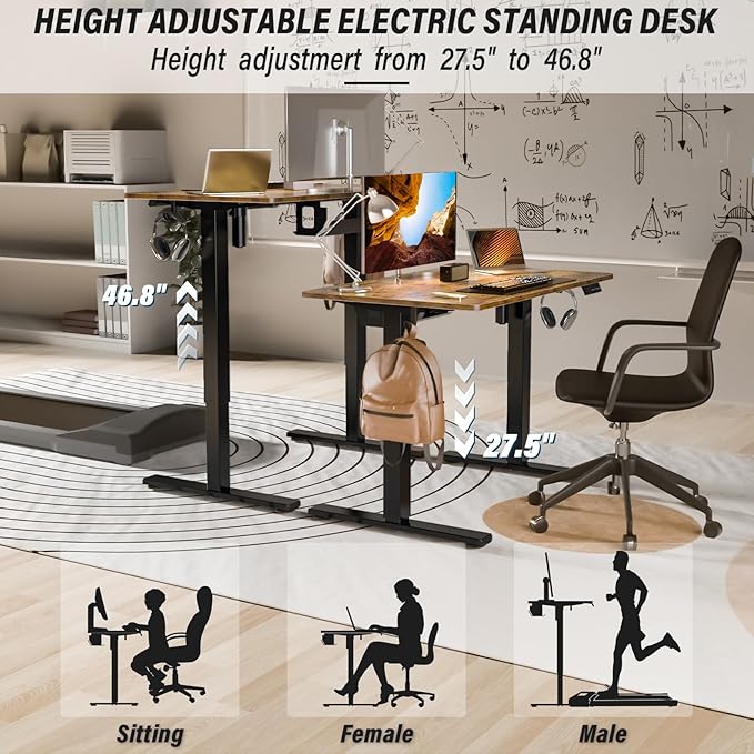 Kingant Standing Desk Height Adjustable Small Electric Stand Up Desks - Image 7
