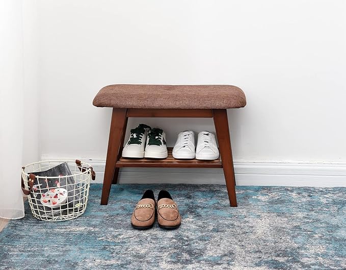 Shoe Entryway Bench, Bamboo Shoe Rack Bench, Organizer - Image 7