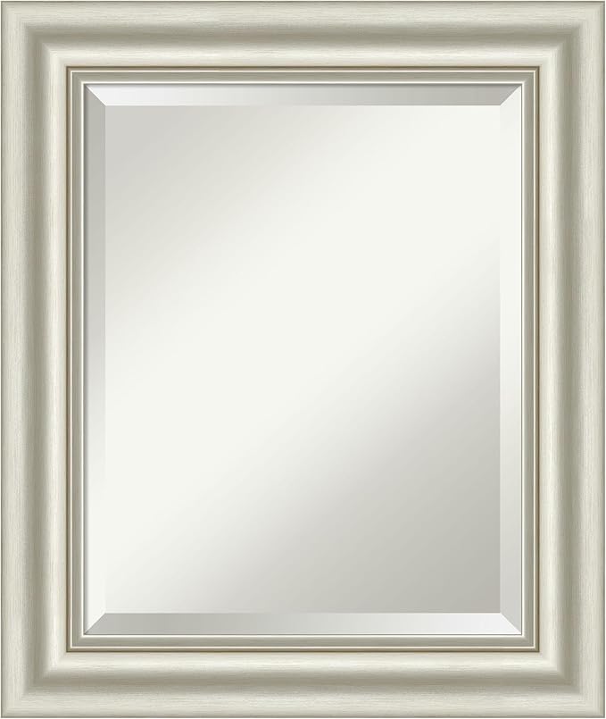 Amanti Art Bathroom Mirror for Over Sink, 26x22 Sophia Silver Rectangle Vanity by AmantiArt