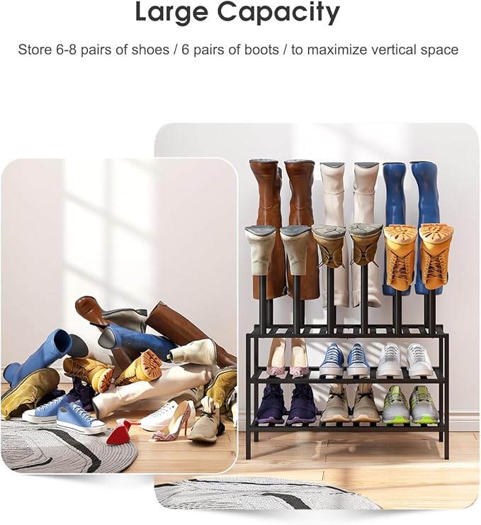 Black Boot Rack, Boot Rack Organizer Tall Boots - Image 5