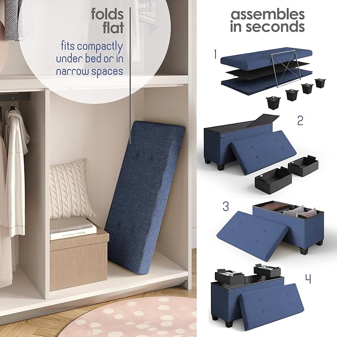 STORAGEBUD Storage Ottoman Bench - Image 6
