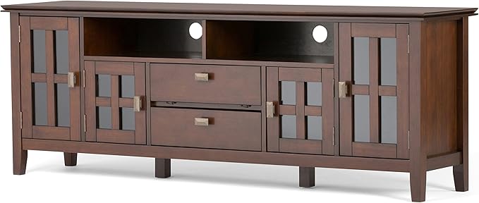 SIMPLIHOME Artisan SOLID WOOD 72 inch Wide Transitional TV Media Stand in - Image 10