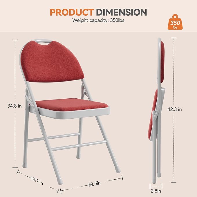 GarveeHome 2 Pack Folding Chairs - Image 2
