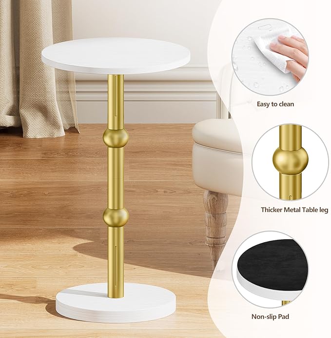 Drink Table, Small Round Side Table - Image 6