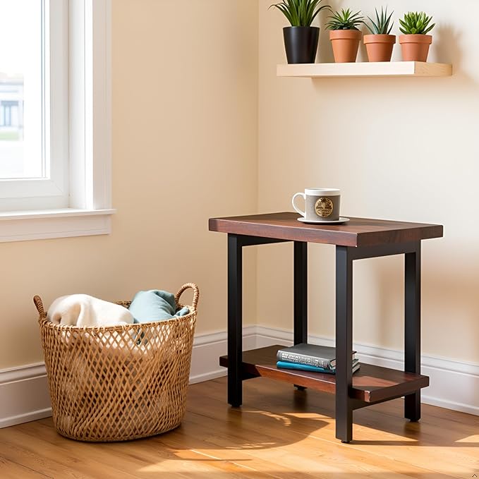 Pomona 27-Inch Wood End Table in Rustic Natural Finish - Image 8