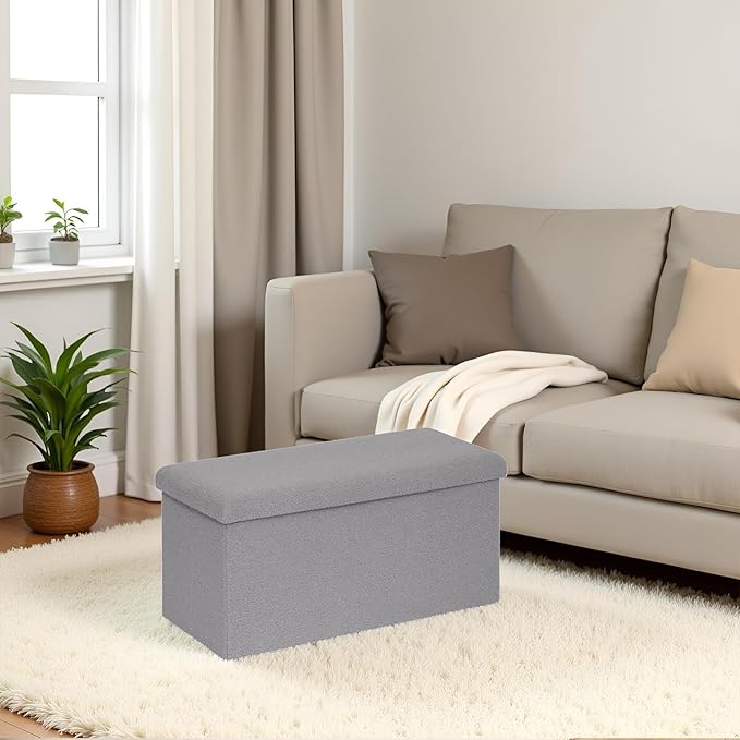 Foldable Storage Ottoman Bench-Footrest Stools - Image 4