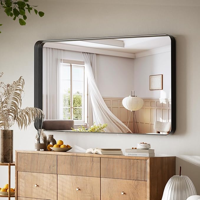 Bathroom Mirror 30x48 inch, Modern Round Corner Bathroom Vanity Mirror - Image 5