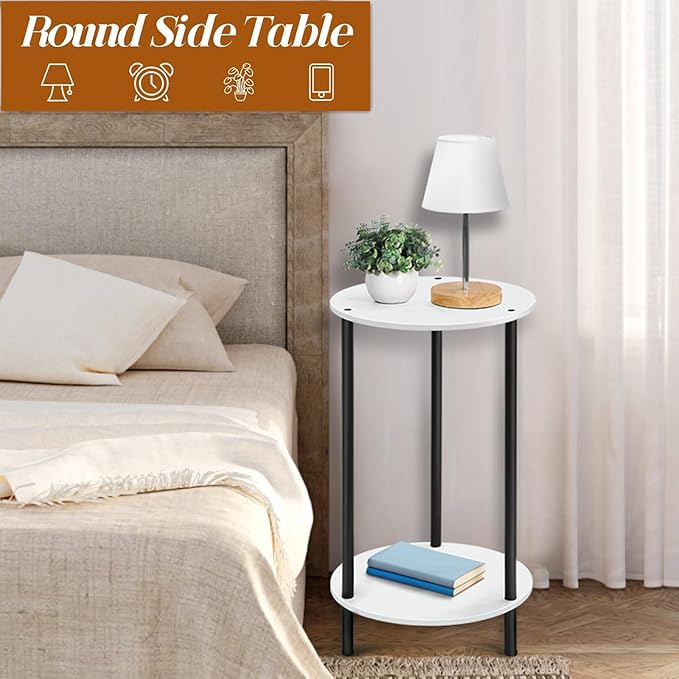 SEHERTIWY Round Side Table for Living Room, Accent Table for Small Spaces - Image 4