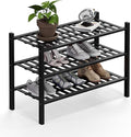 Haddockway 3 Tier Bamboo Shoe Rack Storage Organizer, Small Space 27"x11"x20" by Haddockway