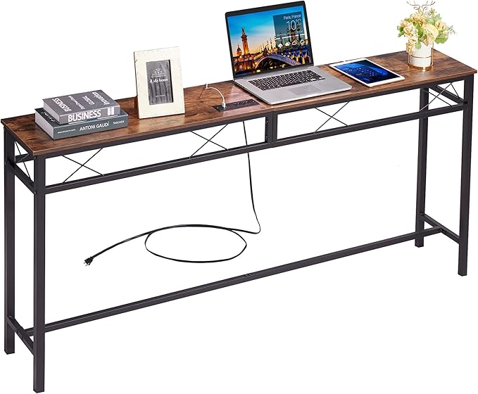 VECELO 71In Extra Long Narrow Sofa/Console Table - Image 8