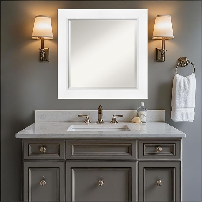 Amanti Art White Bathroom Mirror - Image 7