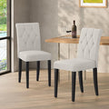 Upholstered Dining Chairs Set of 2, Modern Button Tufted Parsons Design by WelzonaDirect
