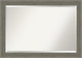 Amanti Art Grey Wall Mirror 29x41 Fencepost Grey Narrow Rectangle Bathroom by AmantiArt